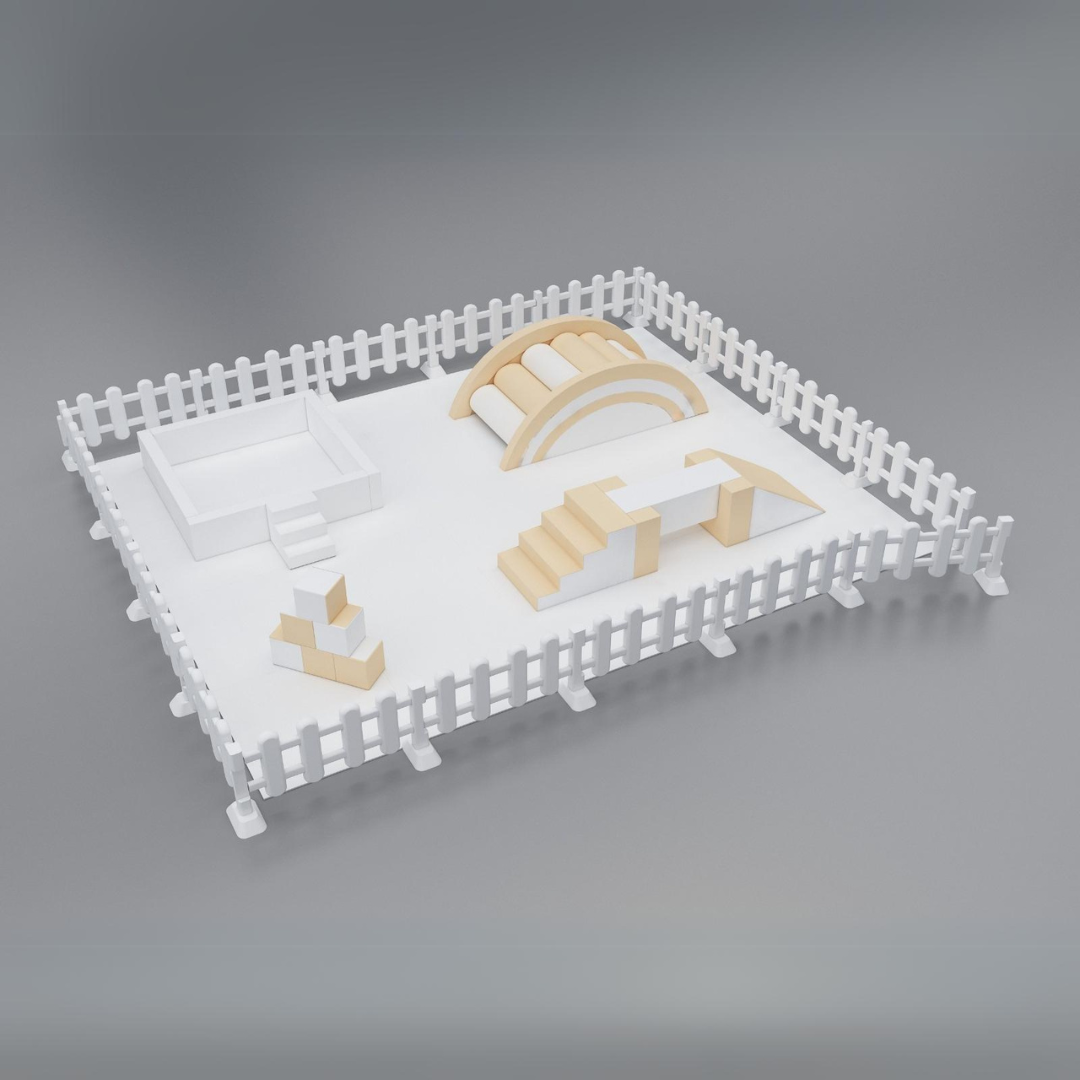 Party Pack Play Area - Light Beige and White