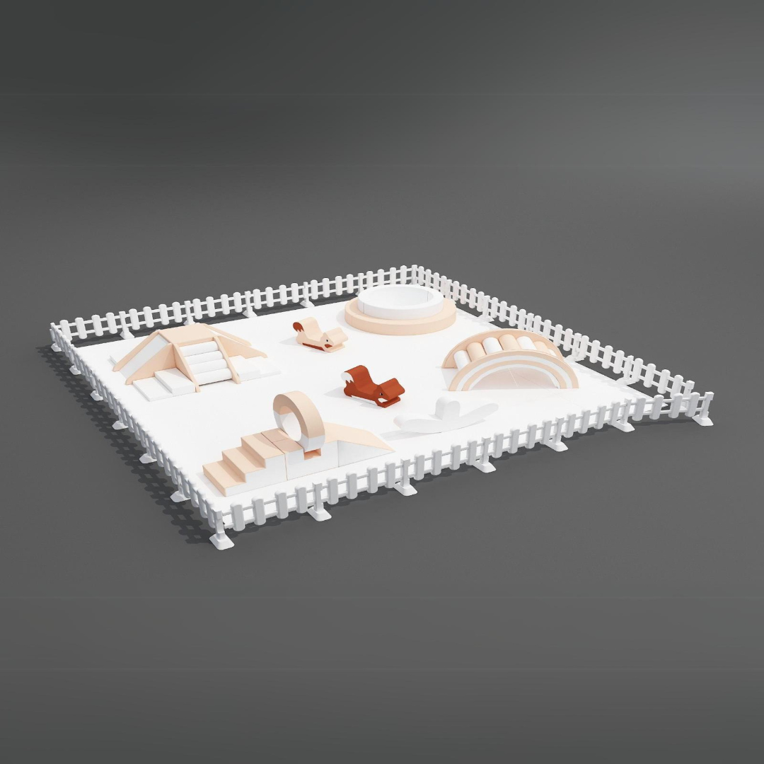 Party Pack Play Area - Light Beige, Brown and White